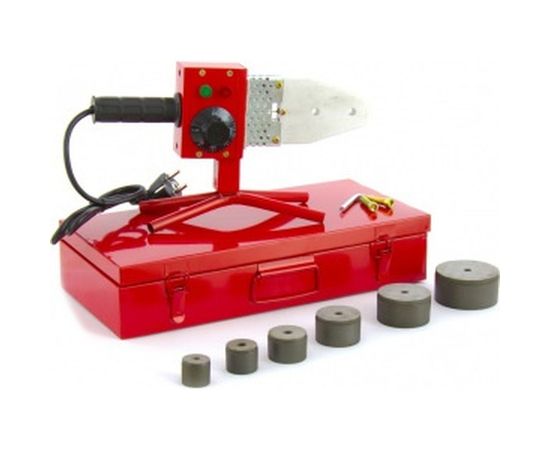 Аппарат для сварки пласт труб KRONWERK КW800 800 Вт, 300 C, насадки 20-25-32-40-50-63 мм, меткейс 94214 