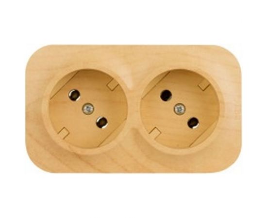 Розетка Legrand Quteo 2-м ОП 16А IP20 угол 45град. без заземл. дерево Leg 782272 263640 – изображение 2