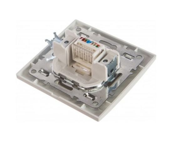 Компьютерная розетка STEKKER 1-местная RJ-45, серия Эрна, белая 39047 – изображение 2