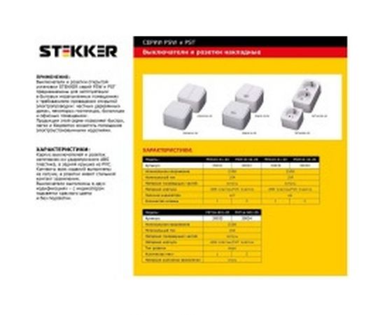 Накладная розетка STEKKER с заземляющим контактом АВS 250В 16А IP20 серия Basic PST16-501-20 39033 – изображение 2