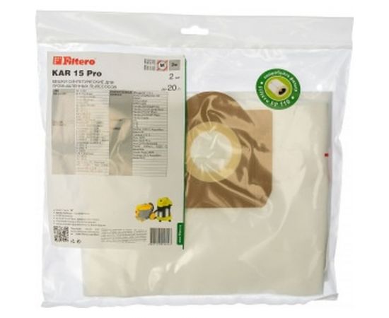 Мешки для пылесоса Karcher, Aeg, Ghibli, Thomas трехслойные синтетические Filtero KAR 15 Pro 20л 2шт 05604 – изображение 2