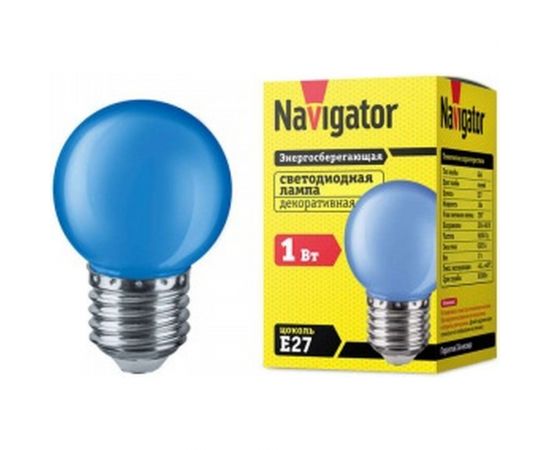 Светодиодная лампа NAVIGATOR 71 829 NLL-G45-1-230-B-E27 1Вт шар синий 71829 434031 – изображение 2