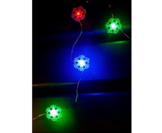 Светодиодная уличная гирлянда ЧУДЕСНЫЙ САД GRG-N550 Снежинки, 50 LED, 4 цвета, 5м, на 3xAA 4606400206897 – изображение 2
