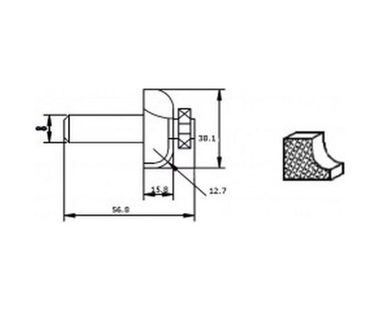 Фреза HM галтельная (38.1х15.8х12.7х56.8 мм) REDVERG 840601 6625684 – изображение 2