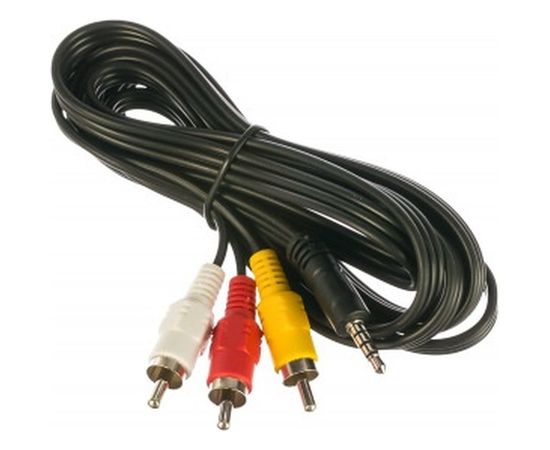 Кабель аудио/видео Cablexpert джек 3.5 4pin папа - 3хRCA папа, 2м, черный CCA-4P2R-2M 