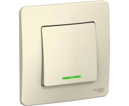 1-клавишный переключатель с подсветкой Schneider Electric BLANCA, С/У, 10А, 250B, молочный BLNVS010612 