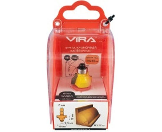 Фреза кромочная калевочная (19х10 мм; R3.17 мм; подшипник 9.5 мм) VIRA 553353 