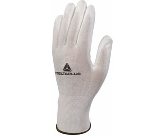 Полиамидные перчатки с полиуретановым покрытием Delta Plus VE702, цвет белый, р.9 VE70209 
