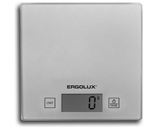 Кухонные весы ERGOLUX ELX-SK01-С03 серые металлик до 5 кг, 150*150 мм 13429 