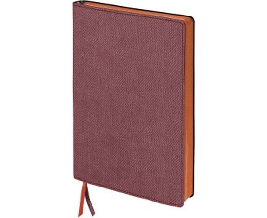 Блокнот BRAUBERG Tweed А5 148x213 мм, 112 л, под ткань, линия, бордовый, 110963 