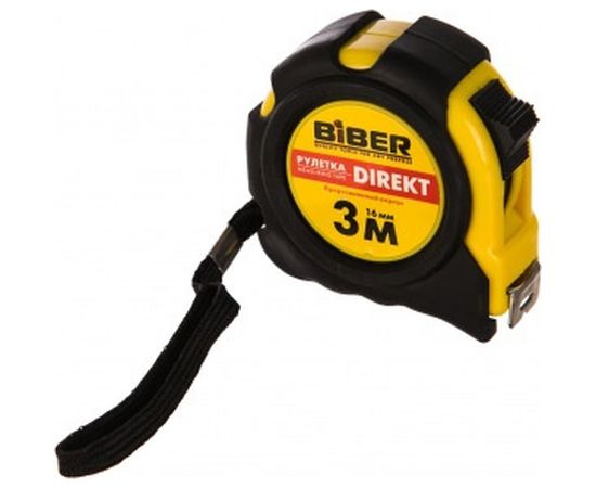 Рулетка (обрезиненный корпус, 3 м х 16 мм) Biber DIREKT 40102 тов-054500 