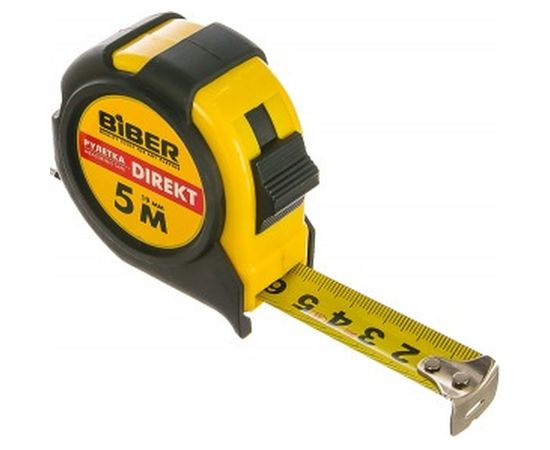 Рулетка (обрезиненный корпус, 5 м х 19 мм) Biber DIREKT 40103 тов-049302 