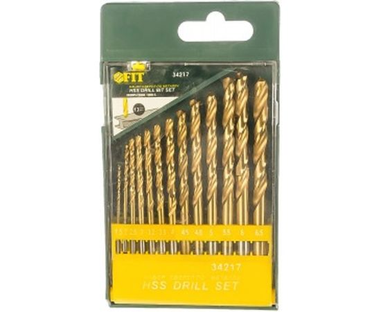 Сверла по металлу HSS, титановое покрытие, 13 шт. FIT IT 34217 