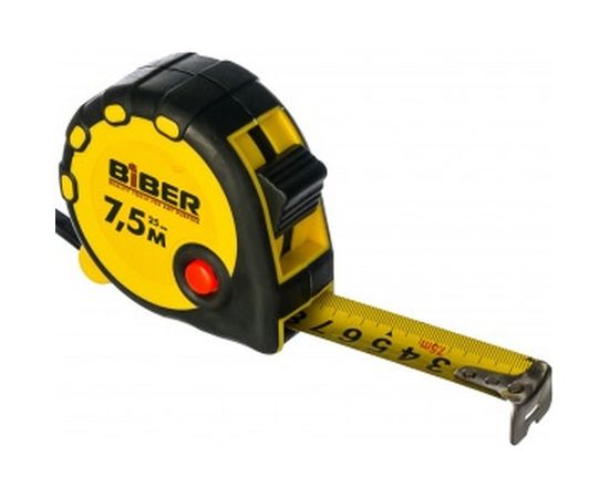 Рулетка (обрезиненный корпус, 7.5 м х 25 мм) Biber STANDART 40094 тов-173013 – изображение 2