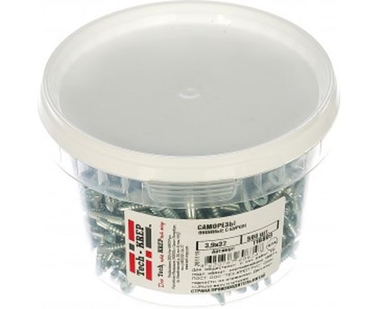 Оконные саморезы с буром 3.9х32, 500шт желтые - ведро Tech-Krep 116809 – изображение 2
