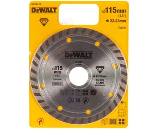 Диск алмазный отрезной Turbo (115х22.2 мм) для УШМ DeWALT DT 3702 – изображение 2