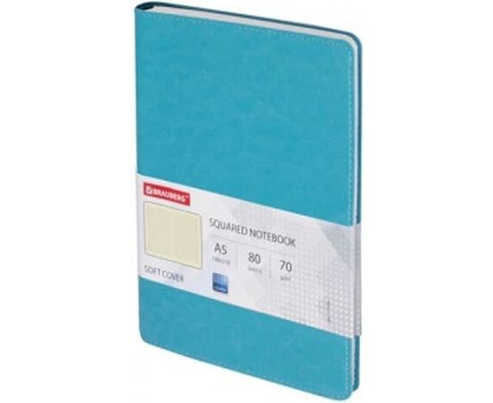 Тетрадь А5 BRAUBERG Office PRO 148x218 мм, под кожу, гребень, 80 л, бирюзовая 111043 – изображение 2