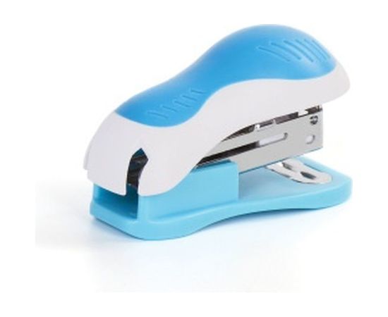 Степлер №24/6, 26/6 BRAUBERG МИНИ JET, до 15 листов, эргономичный, бело-голубой, 227758 – изображение 2