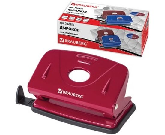 Дырокол BRAUBERG металлический Universal, до 10л, борд, 222550 – изображение 2