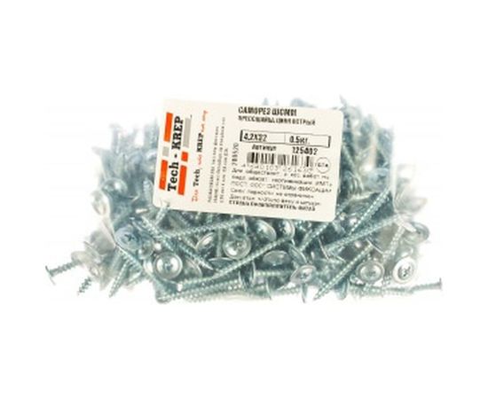 Саморез 4,2*32 прессшайба Tech-Krep цинк острый 0,5кг (185 шт.) 125402 – изображение 2