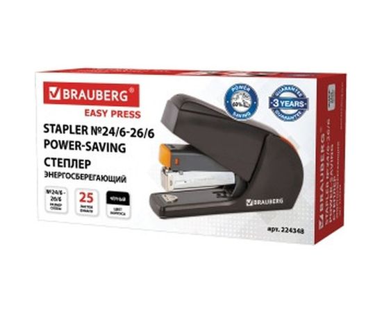 Степлер BRAUBERG №24/6, 26/6 Leistung 224348 – изображение 2