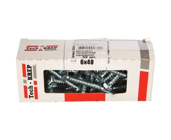 Сантехнический болт DIN 571 оцинкованный 6х40, 50шт - коробка Tech-Krep 126546 – изображение 2