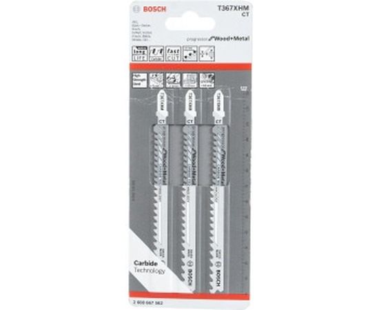 Пилка для лобзика T367XHM (132 мм; 3 шт.) Bosch 2608667562 – изображение 2