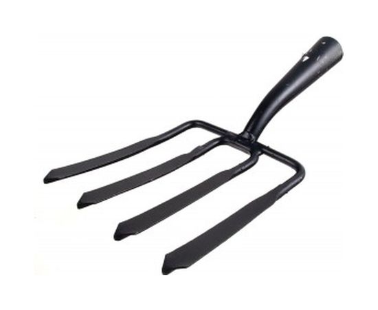 Копальные вилы 4-х рогие Россия 190x220 мм, широкий зуб, удлиненная тулейка, без черенка 63838 – изображение 3