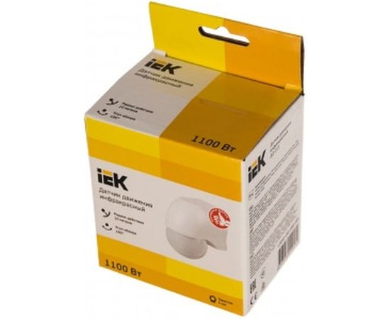 Детектор движения IEK ДД 010 1100Вт, угол. обз. 180град., IP44, бел. LDD10-010-1100-001 – изображение 3