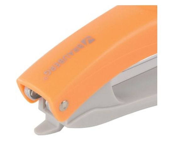 Степлер №10 BRAUBERG Original, до 12л, с антистеплером, оранжевый, 227766 – изображение 3