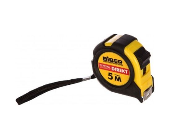 Рулетка (обрезиненный корпус, 5 м х 19 мм) Biber DIREKT 40103 тов-049302 – изображение 3