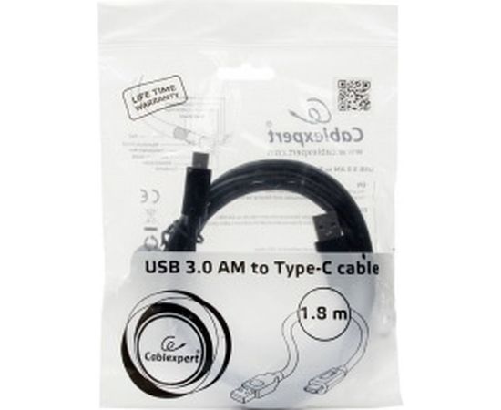 Кабель USB Cablexpert, USB3.0 AM/USB Type-C, 1.8м, пакет CCP-USB3-AMCM-6 – изображение 3