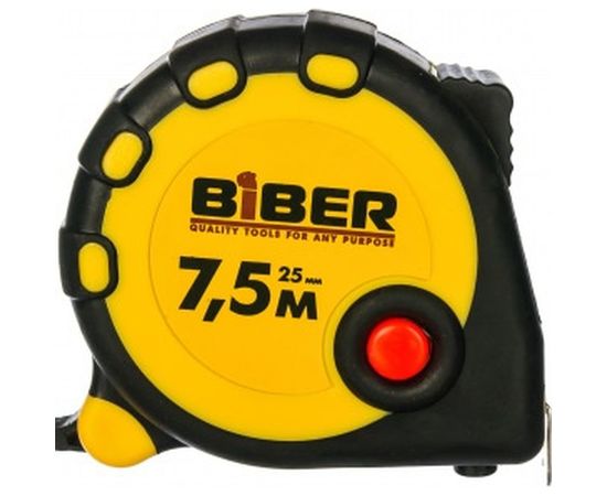 Рулетка (обрезиненный корпус, 7.5 м х 25 мм) Biber STANDART 40094 тов-173013 – изображение 3