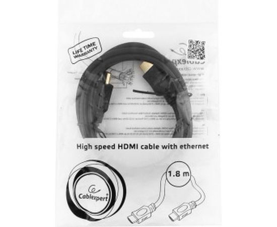 Кабель Cablexpert HDMI 1.8м, v1.4, 19M/19M, серия Light, черный, экран, пакет CC-HDMI4L-6 – изображение 3