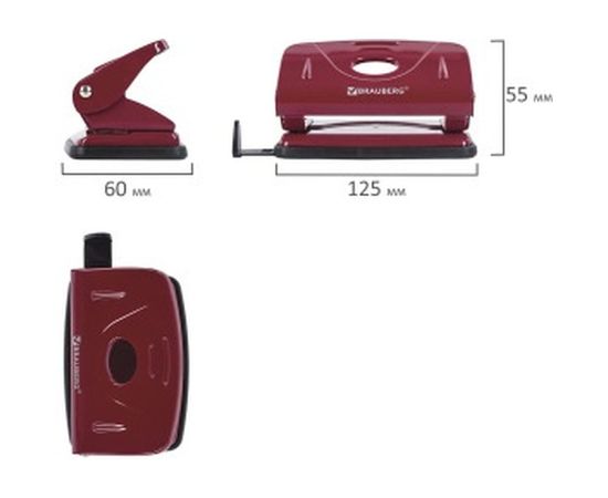 Дырокол BRAUBERG металлический Universal, до 10л, борд, 222550 – изображение 3