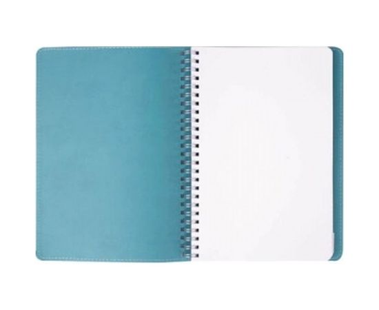 Тетрадь А5 BRAUBERG Office PRO 148x218 мм, под кожу, гребень, 80 л, бирюзовая 111043 – изображение 6