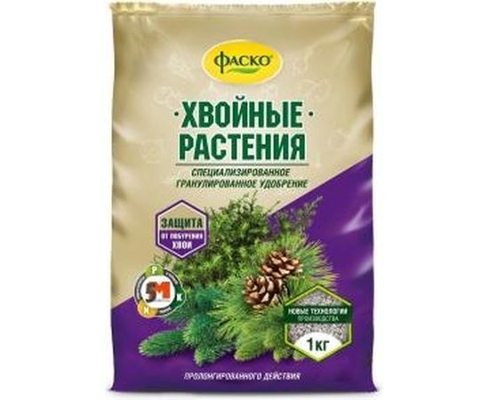 Сухое минеральное гранулированное удобрение для хвойных растений Фаско 5М 1 кг Уд0102ФАС39 