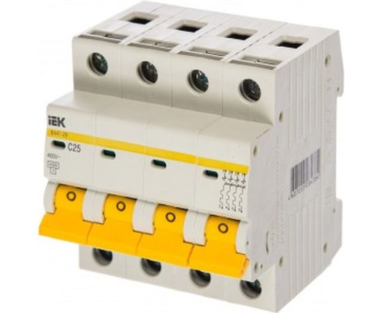 Автоматический модульный выключатель IEK 4п C 25А ВА 47-29 4.5кА ИЭК MVA20-4-025-C 