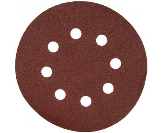 Круг абразивный с перфорацией (5 шт; 125 мм; Р150; Velcro; 8 отв) Biber 70686 тов-165726 