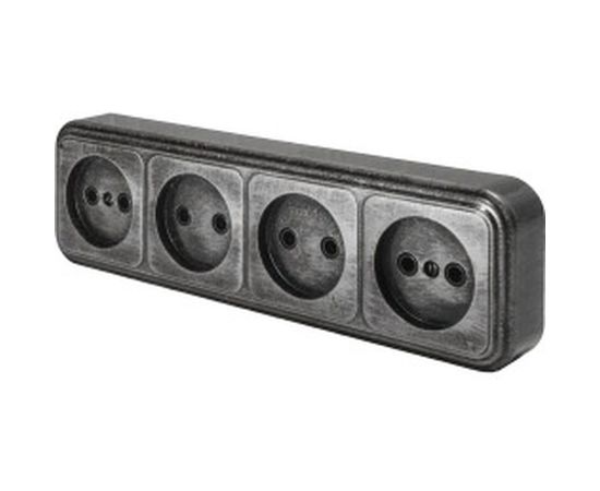 Розетка duwi о/п б/з 4-местная серия Palazzo, серебро патина 26453 8 