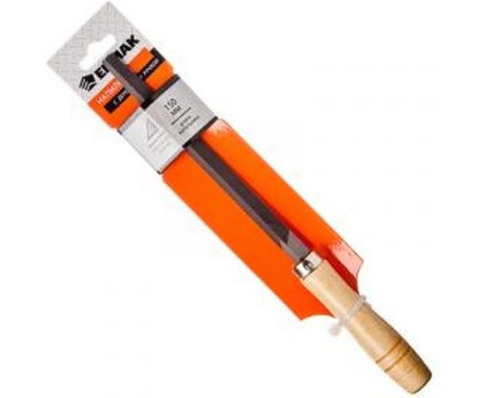 Напильник с деревянной ручкой ЕРМАК трехгранный 150мм, №2 645-007 