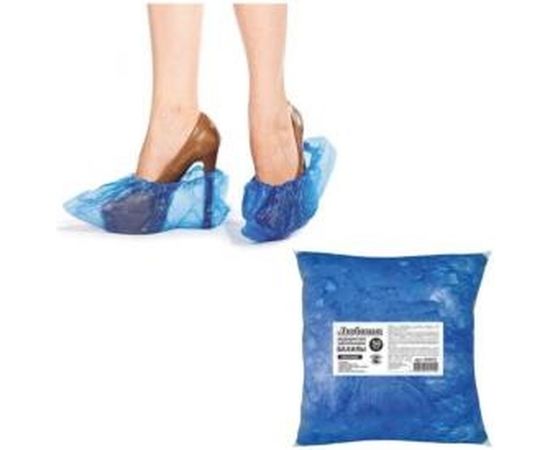 Бахилы ЛЮБАША, 50 пар, размер 39х13 см, 20 мкм, 2 г, ПНД, 104978 – изображение 2