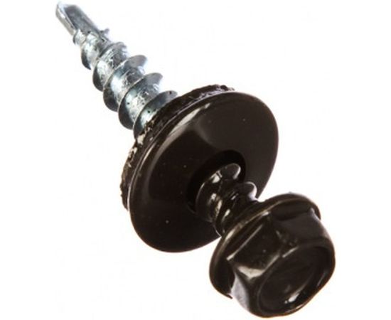 Кровельный саморез Tech-Krep КР сверло 4,8х28 RAL-8019 коричневый 60 шт, коробка с окном 124633 – изображение 2