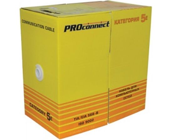 Кабель витая пара PROconnect LIGHT UTP 4PR 26AWG, CCA, CAT5, PVC серый, бухта 305 м 01-0048-3 – изображение 2