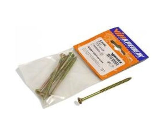 Шуруп VIPкрепеж желтый цинк 4,5х80 5шт 11374 VIP – изображение 2