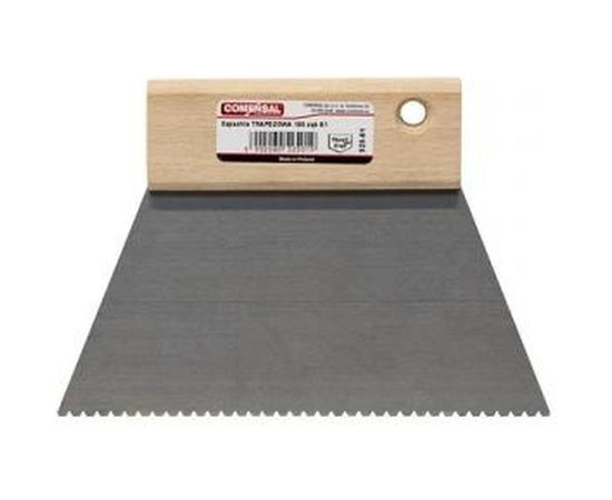 Профессиональный шпатель COMENSAL трапеция с деревянной ручкой 200 зуб B-15 595-00 