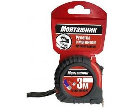 Рулетка с магнитом Монтажник 3 м х 16 мм 601316 