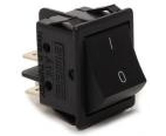 Клавишный выключатель Emas без подсветки, черная клавиша, 2НО, 250В AC, 16А A14B1H10 