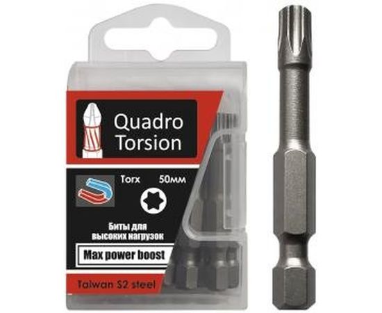 Бита Torx (10 шт; T20; 50 мм; 1/4) Quadro Torsion 432050 