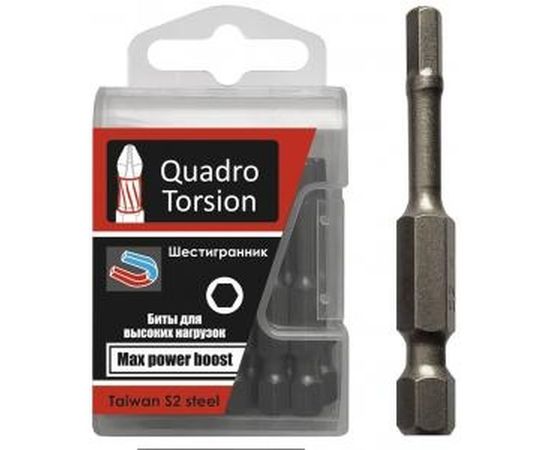 Бита (10 шт; 3х50 мм; 1/4; 6-гранная) Quadro Torsion 440350 